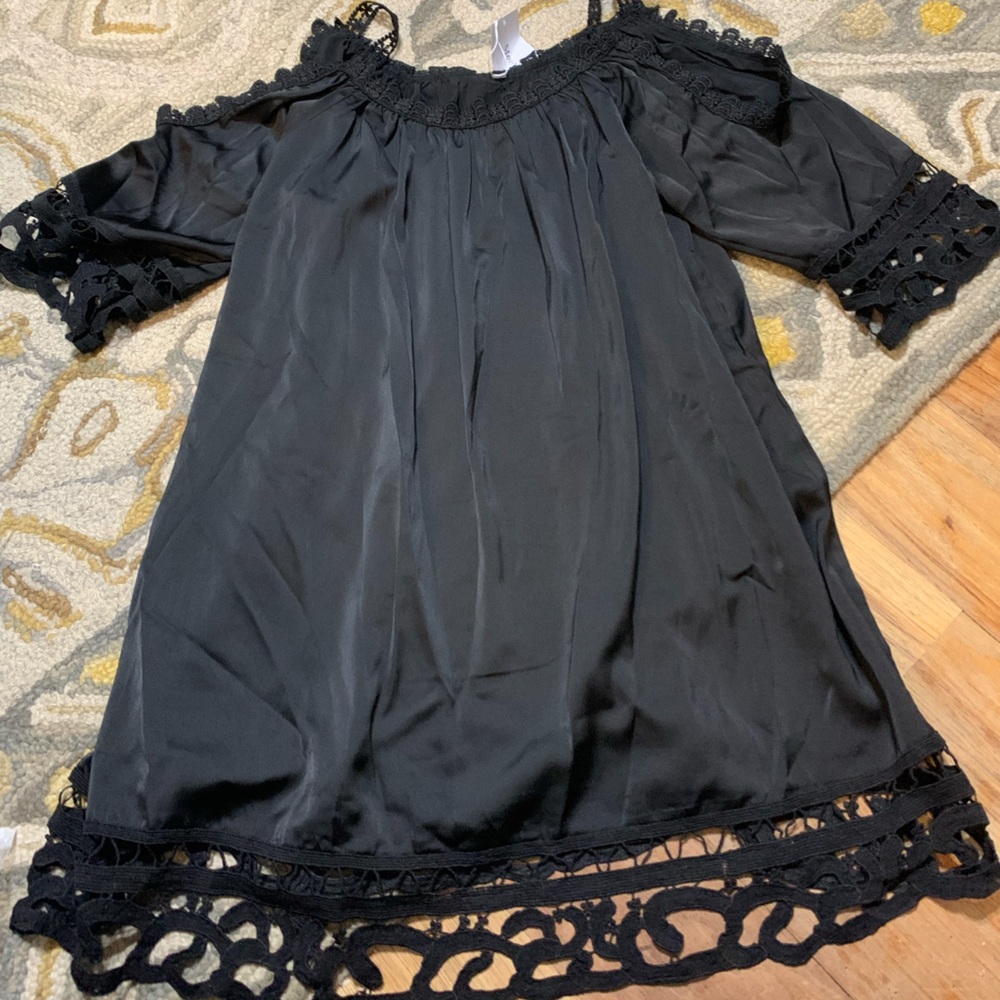 Cute Black Swimsuit Coverup with lace design size 2X